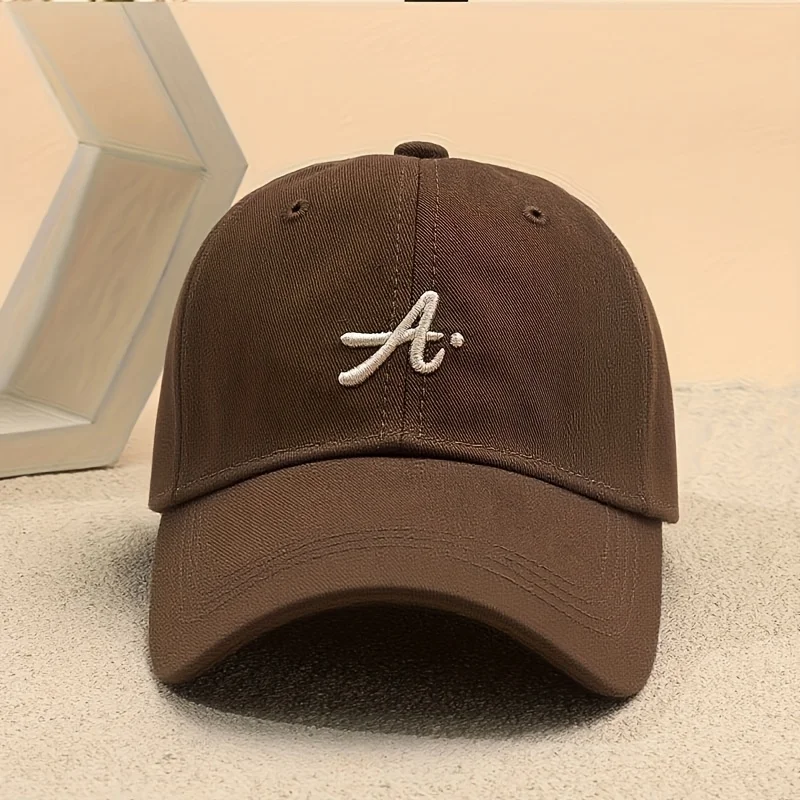 Unisex Adjustable Lightweight Dad Hat Letter A Baseball Cap Classic Solid Color for Daily And Formal Occasions, Durable Sun Hat