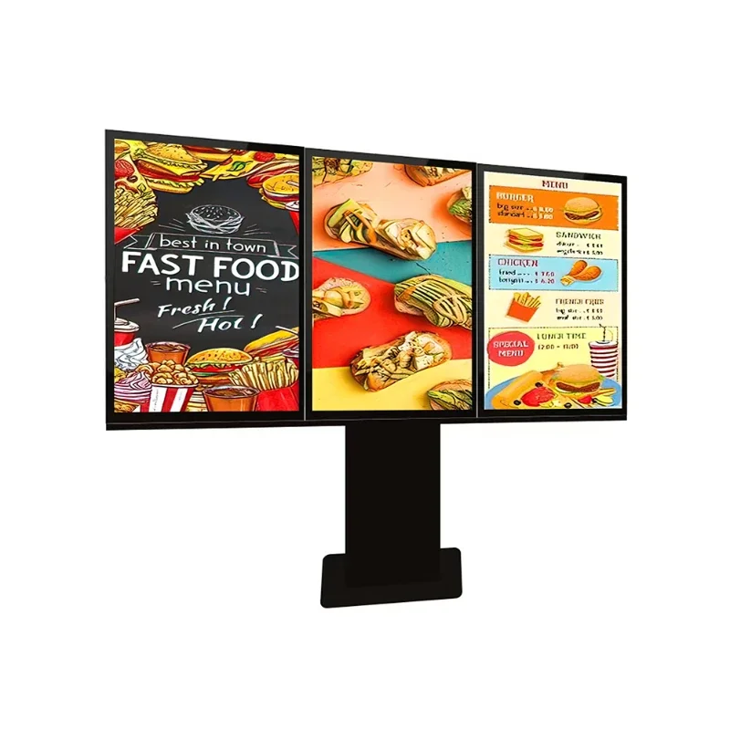 High Bright Outdoor Single Double Triple Lcd Screen Drive Thru Digital Menu Board For Retail Restaurants Screen