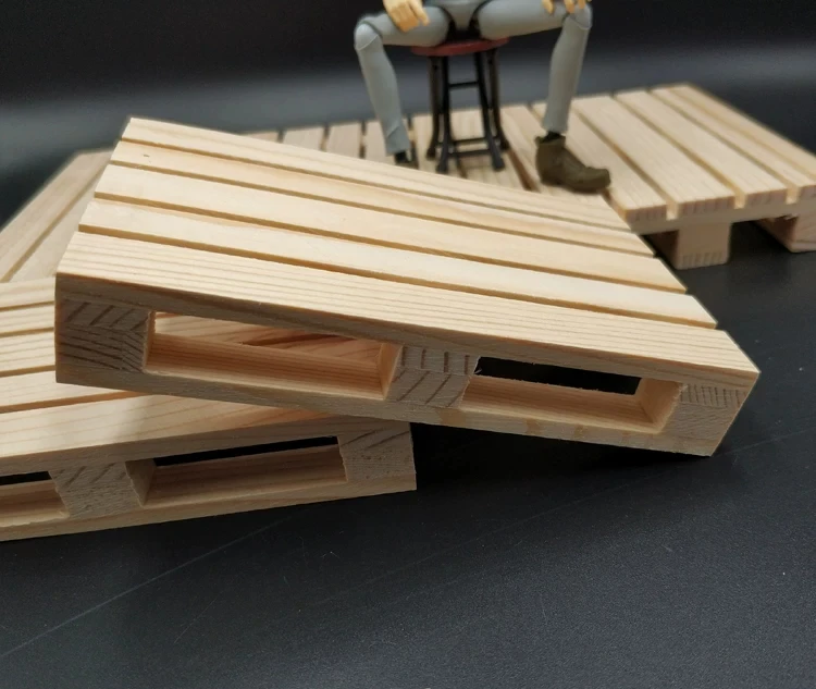 1/12 Scale Warehouse Diorama Kit, Forklift & Pallet Wooden Parts, Base for 6