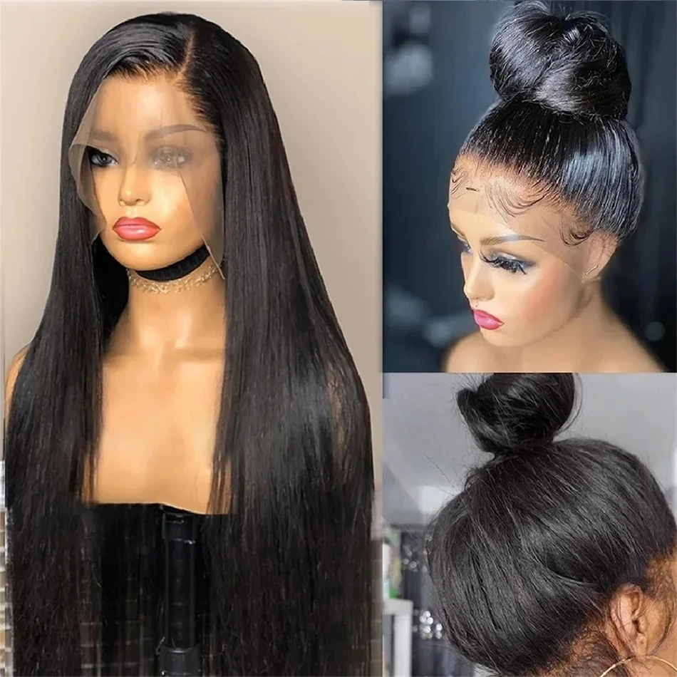 

4x6 Glueless Wigs human hair Bone Straight 360 Lace Frontal Wig Human Hair Wigs PreCut PrePlucked ready to go wig For Women