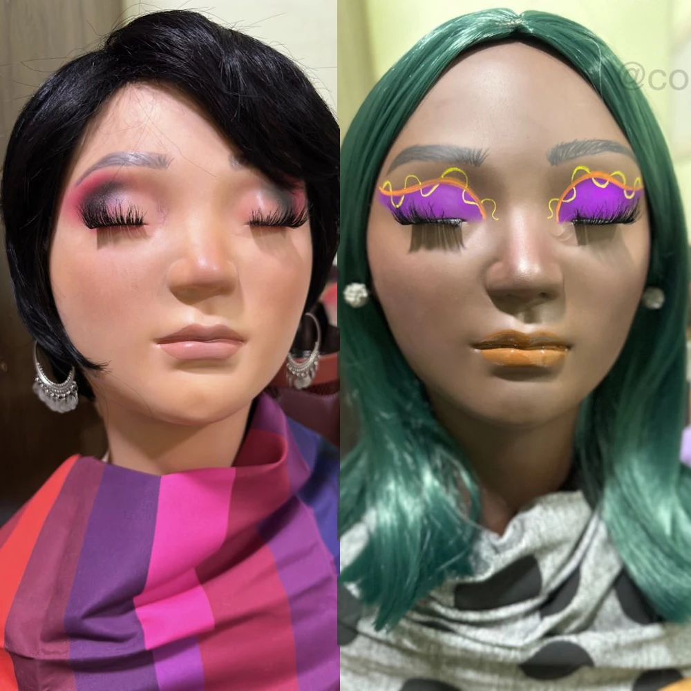 Soft Silicone Massage Training Mannequin Head Half Body Model With Shoulder Cosmetology Mannequin For Make Up Painting Practice