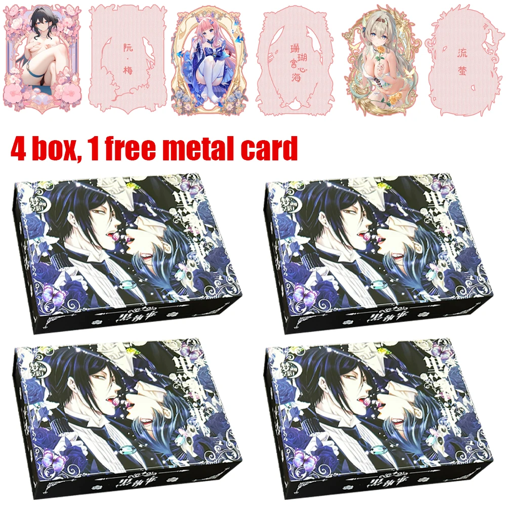 

Wholesale Latest Black Butler Cards Collections Booster Box Japanese Anime Rare SGP LSP Metal Character Card Children Toys Gift