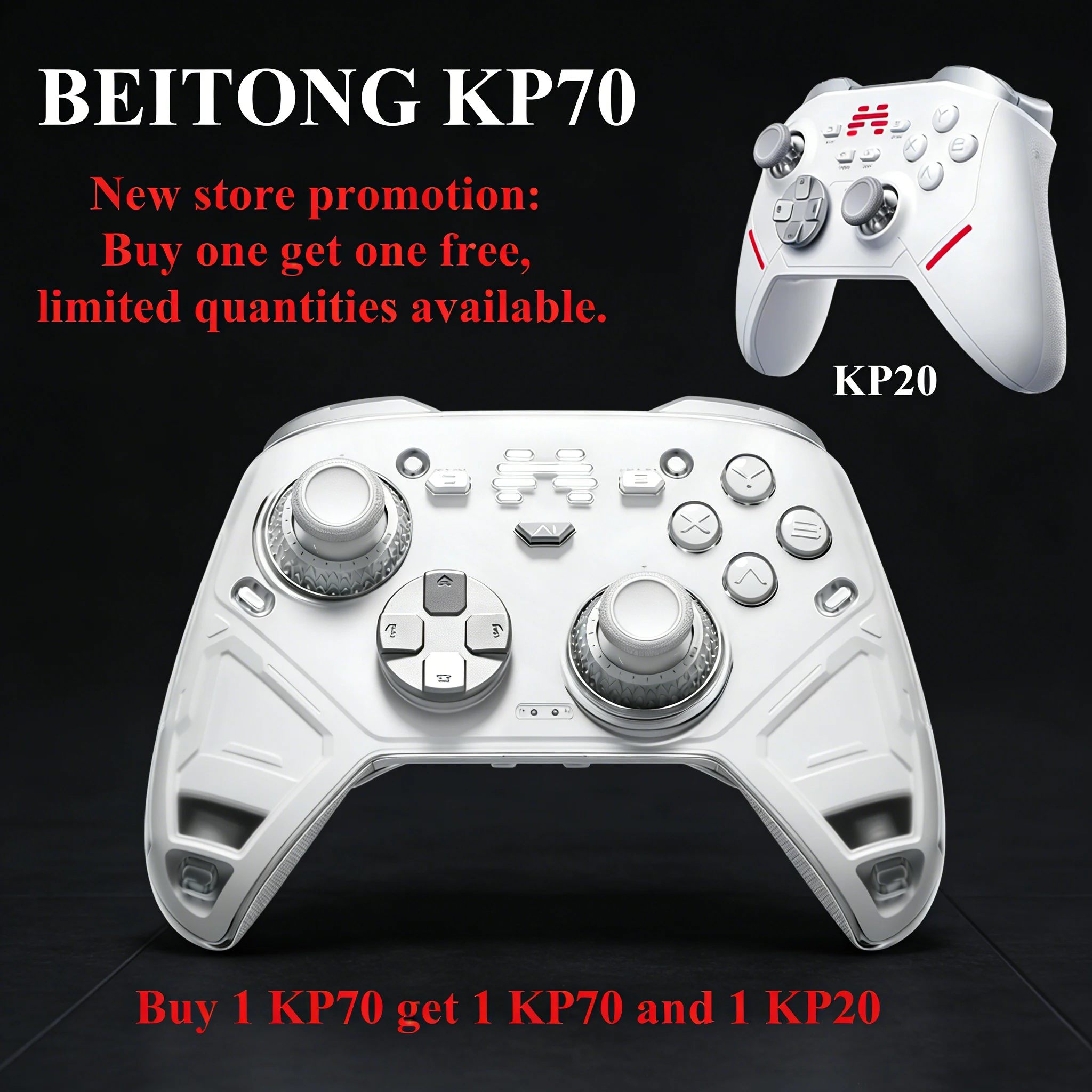 

BEITONG Kunpeng 70 KP70 Wireless Game Controller, Dual Auto-Sense Trigger Gamepad for Nintendo Switch/PC/iOS/Android/Steam
