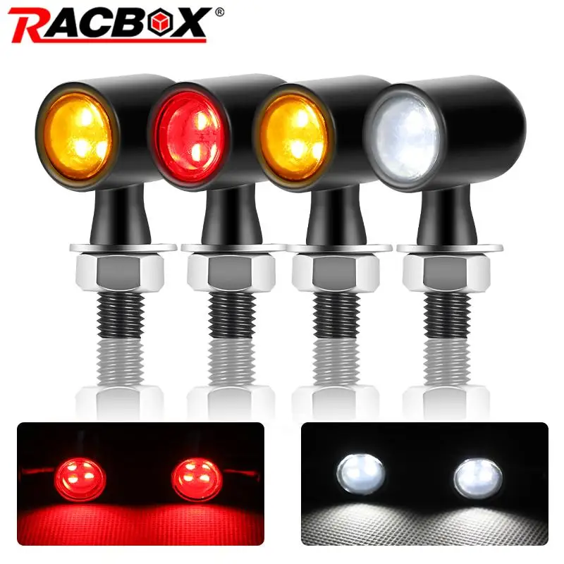 8mm Motorcycle Mini led Turn Signal Lights Brake light DRL Lamp Flashing Indicator Blinker Signal lamp for Cafe Racer Bobber