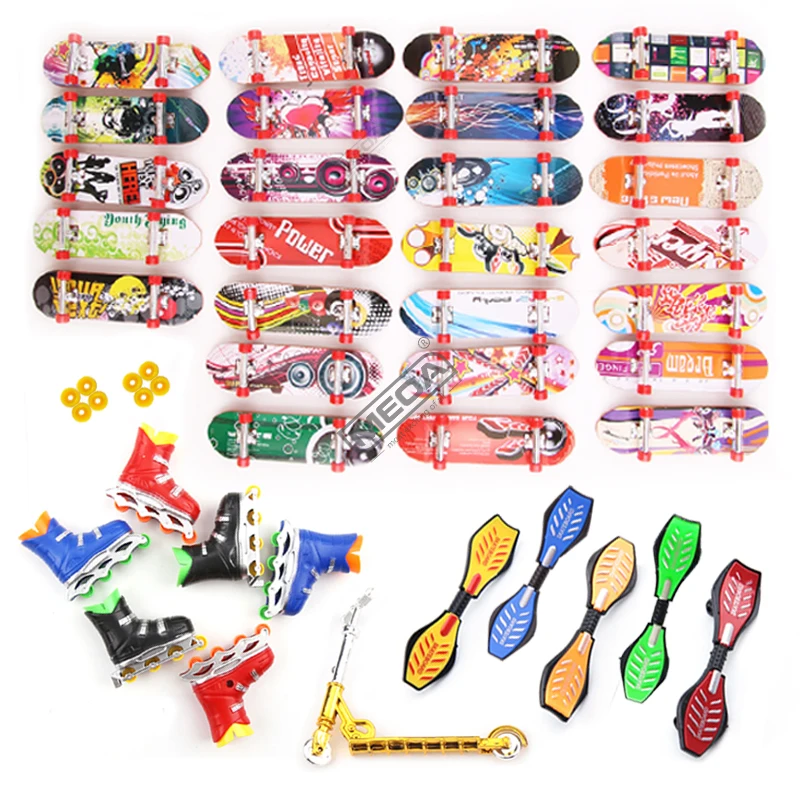 Mini Finger Skateboard Set Toys Random Color and Style Surfboard Finger Skating Shoes Finger Skateboard Beginner Kits