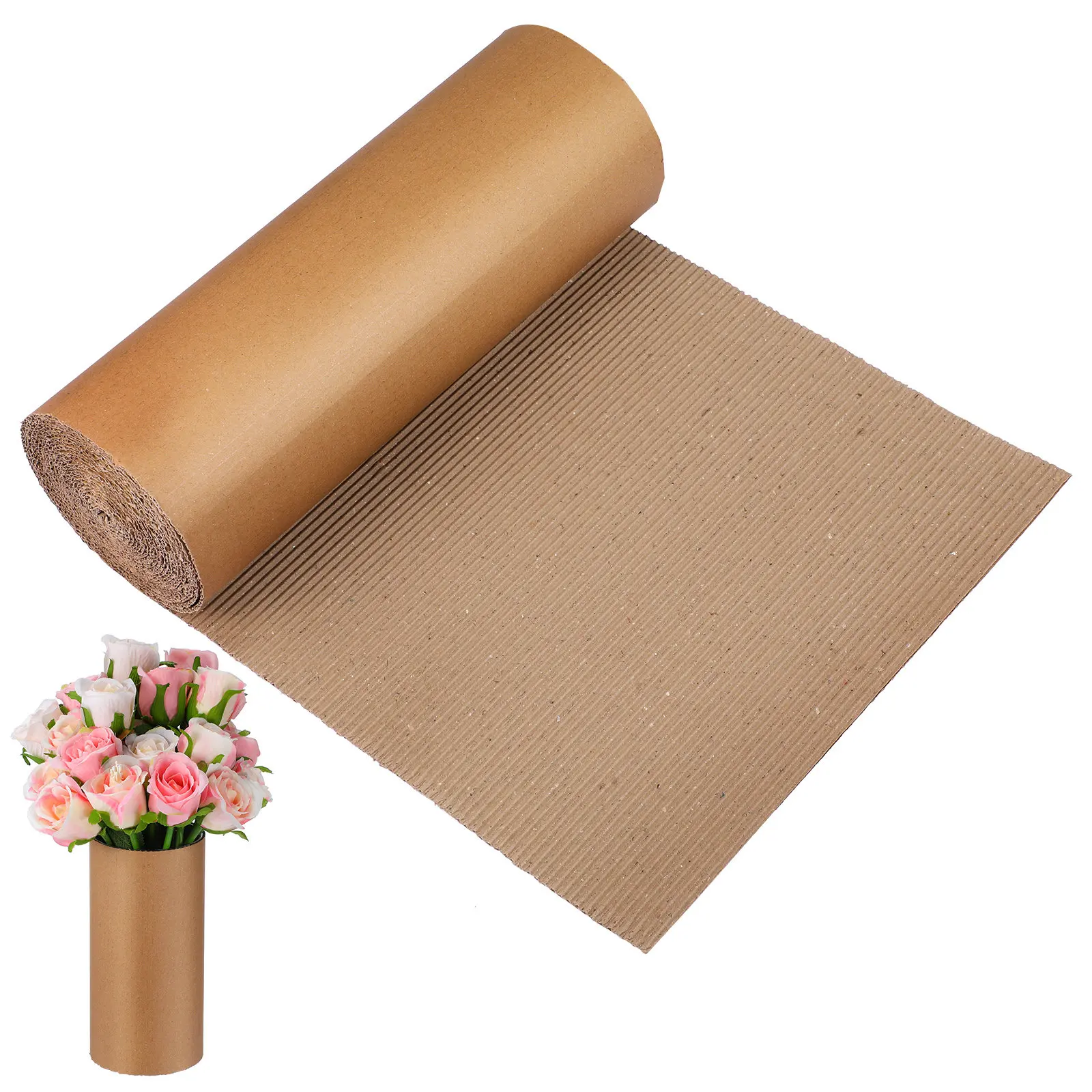 

Wrapping Corrugated Paper Roll for DIY Cardboard Crafts Packing Mailing Material Flat Sheets Shipping Supplies Single Face Roll