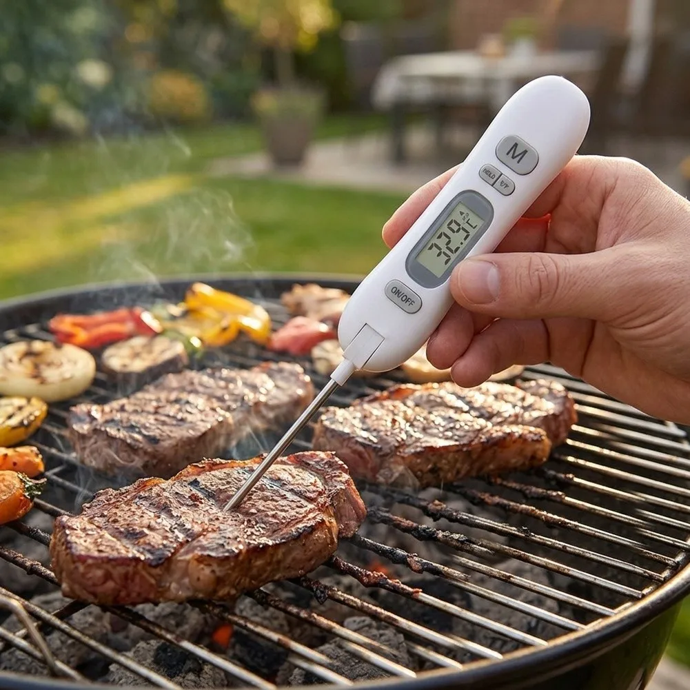 Stainless Steel For Instant Read Folding Thermometer for Meat Water and General Cooking For Temperature Checks