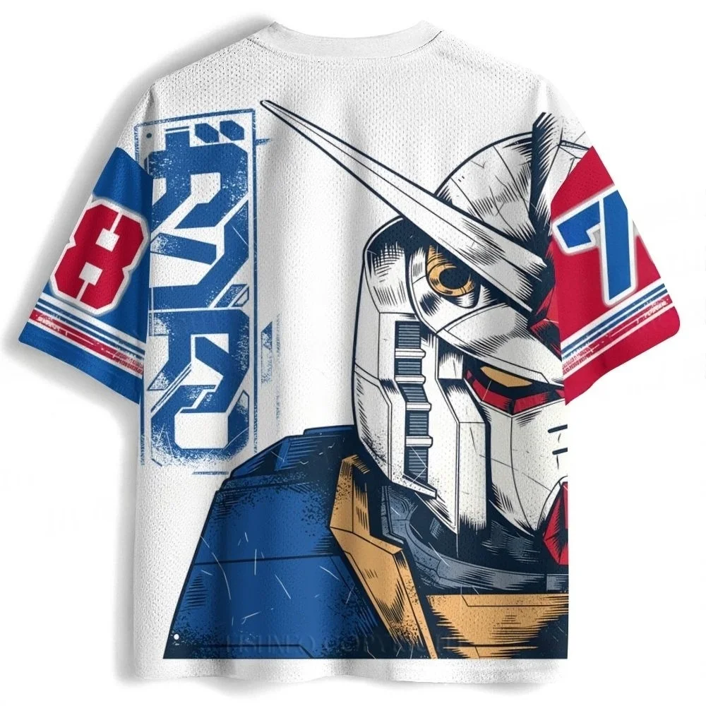 Amerikanische Vintage-Mecha-Style 3D-Druck-Trikots für Kinder, Männer und Frauen, mit Nischen-Hip-Hop-Kurzarmtrikots für Fans – Detail 5