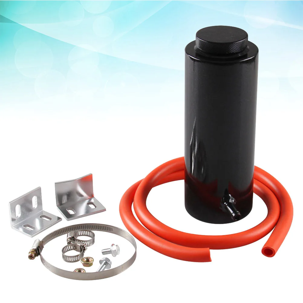 Tanque de desbordamiento de refrigerante, botella de depósito de radiador de aluminio de 800ml, tanque de expansión negro de alta resistencia y resistente al desgaste, ligero