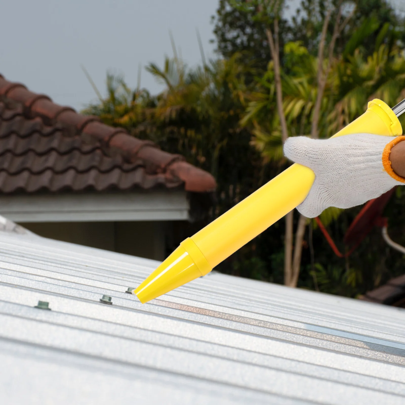 

2pcs Caulk Gun Cement Device Sealant Tool Stucco Yellow Applicator Masonry Manual Grouting Tool Durable Thick Nozzle Fill Gaps