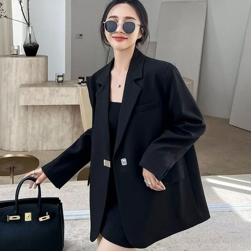 New Senior Design Sense Apathetic Early Spring Suit Jacket Women Spring Autumn Dress Loose Oversize Casual Suit Women Clothing