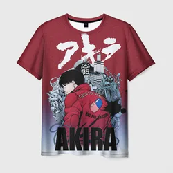 Japanese Anime Akira Print T shirt For Men 3D Fashion Harajuku Short Sleeve T-shirt Top Summer Oversized Clothing Streetwear Tee