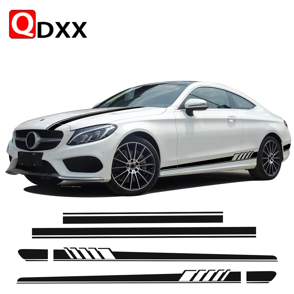 

Автомобильный Стайлинг, выпуск 1, боковые полосы, крыша, задняя наклейка, комплект для Mercedes Benz C Class W205 2/4, двери C200 C300 c63 AMG наклейки