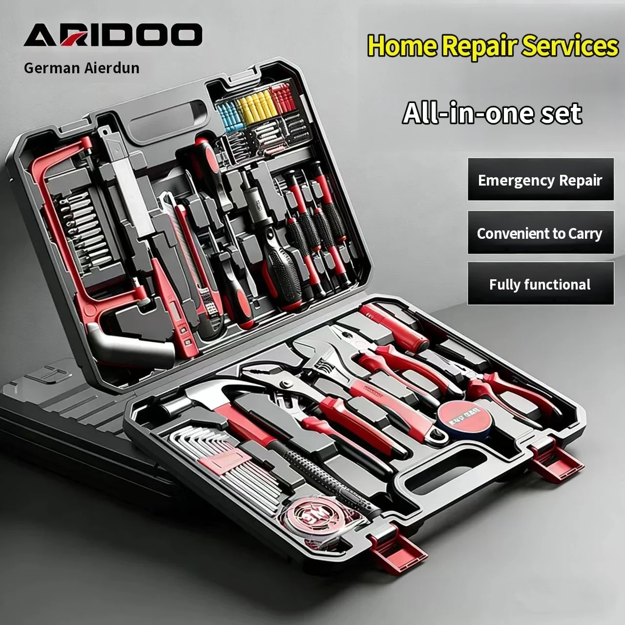 Household Hand Tool Set Multi-Function Repair Kit for Home Car and Electrical Use