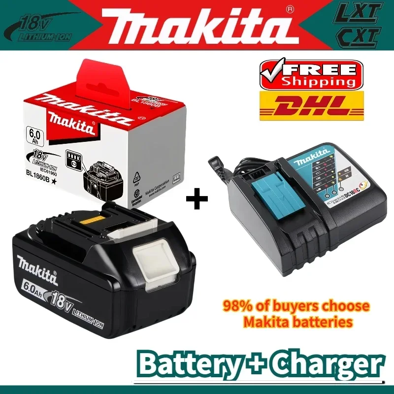 

Genuine 18V Makita Battery 6.0Ah for 18V drill tools Replacement Lithium Batteries BL1840 BL1830B BL1850B BL1850 BL1860 BL1815