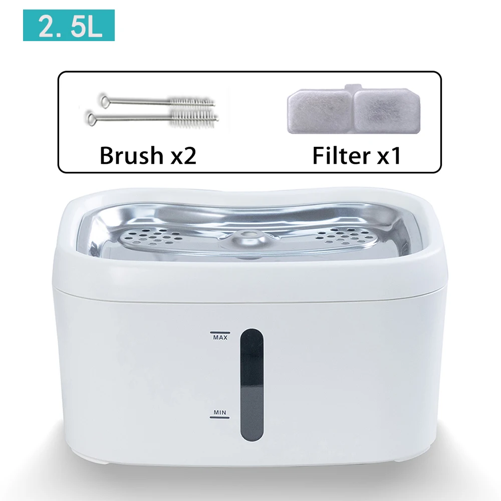 Fontaine d'eau automatique pour chat, distributeur d'eau pour animaux de compagnie avec filtre, fontaine à boire pour chats et chiens, pompe à eau Ultra silencieuse, 2,5 l