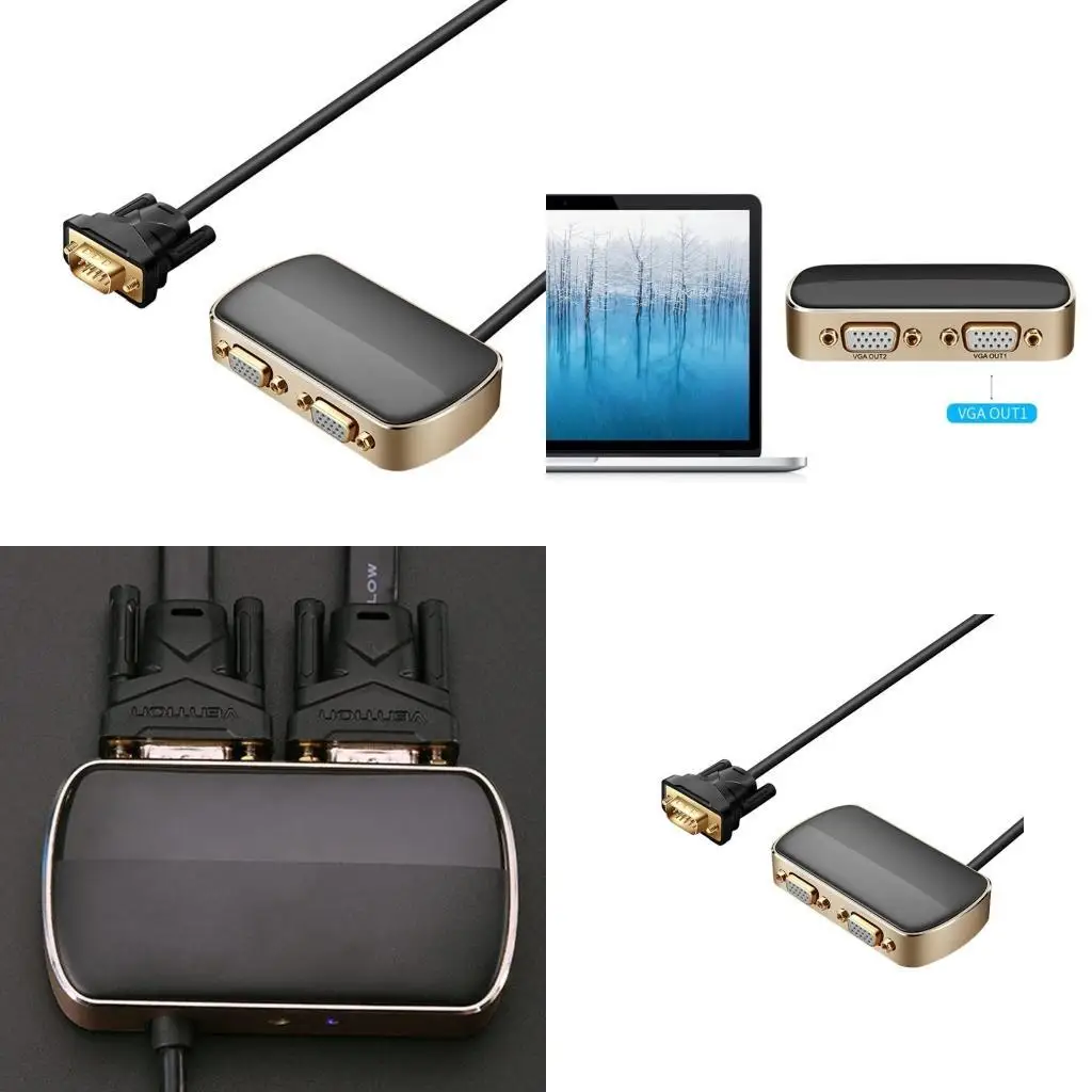 31BA 2-In-1 VGA Splitter 1080p VGA VGA Video Converter para monitor computadora