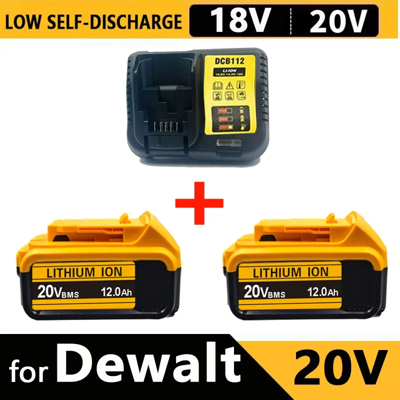 Pour batterie d'outil Rechargeable Compatible Dewalt 18 V/20 V 12AH-convient à DCB201 DCB206 DCB200 batterie de remplacement d'outil électrique Dewalt
