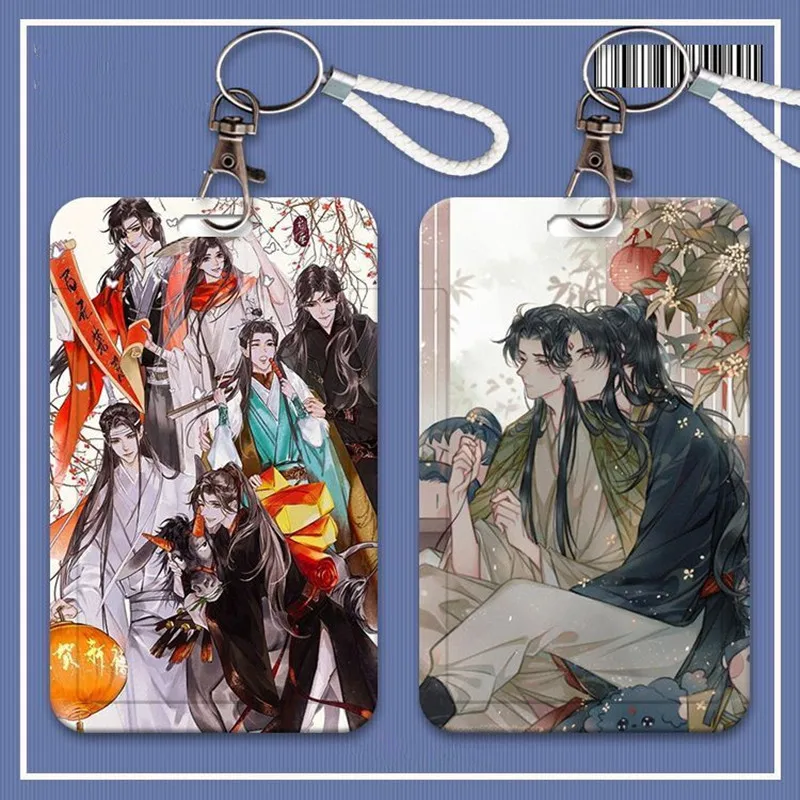 Scum Villain Self Saving System Keychain Anime Card Cover Shen Qingqiu Luo Binghe Cosplay Key Ring Lanyard Bus Card Set Pendant