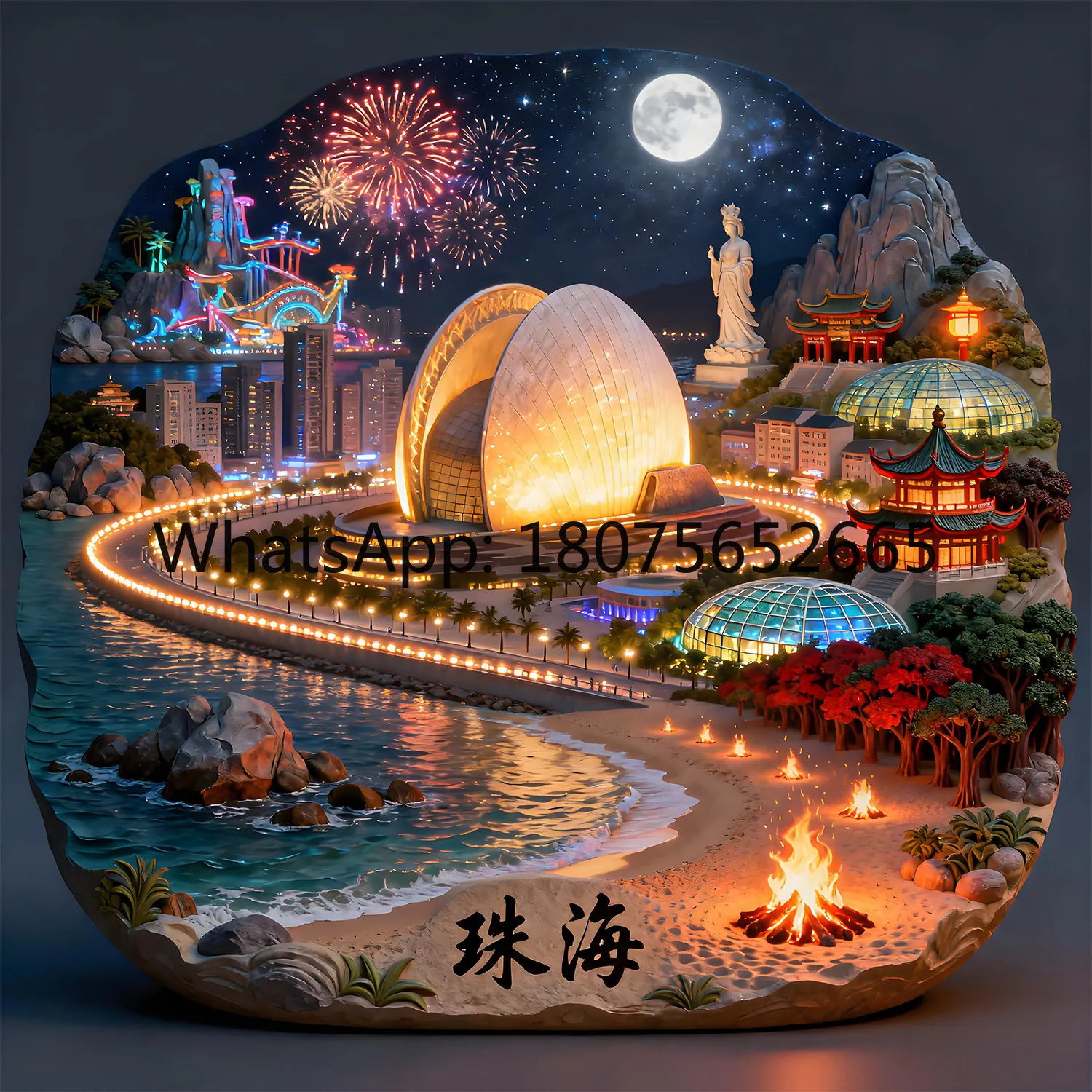 Guangdong metal refrigerator sticker magnetic cultural tourism attraction souvenir