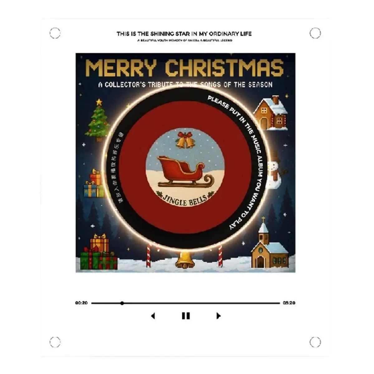 Christmas Automatic Singing Magnetic Fridge Magnet Night Light Induction Xmas Refrigerator Magnetic Disc Rotary Disc
