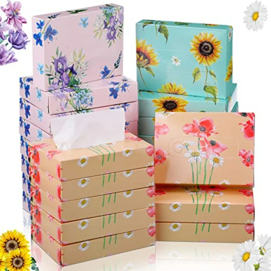 

24 Packs Small Boxes of Tissues Car Facial Tissue Boxes Disposable Tissue Packs Cube Facial Tissues 2 Ply 960 Sheets for Holida