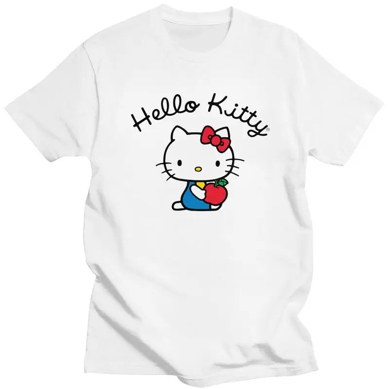 Hello Kitty Anime Manga Tshirt Men Short Sleeve Graphic T Shirt Classic T-shirts Slim Fit Cotton Tee Tops Clothes