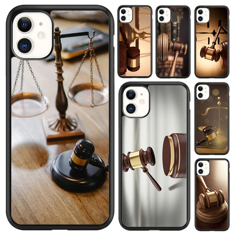 Gavel Law Judge Justice Phone Case For iPhone 16 15 14 plus XR XS 11 12 13 pro max Shell Cover coque