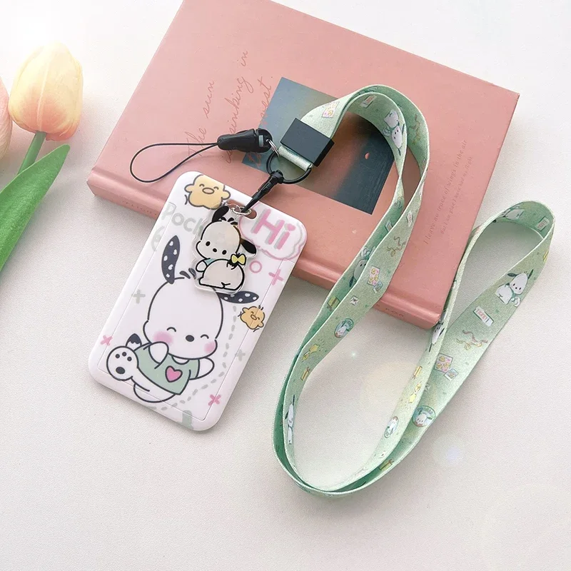 Sanrios anime Photocard Holder Anime Pochacco Purindog Idol Card Holder Cute Kpop cartoon Photo Sleeves Pendant Keychain gifts