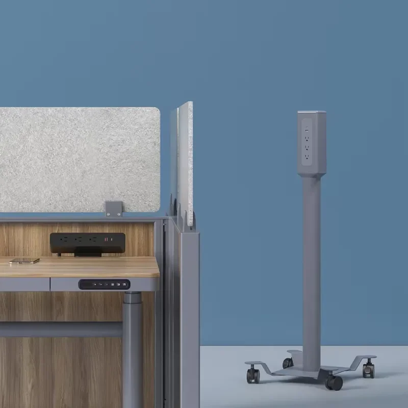 Smart Power Tower Floor Socket 3 AC Outlets Energy Saving Design For Office Shared Workspace Modern Electrical Station