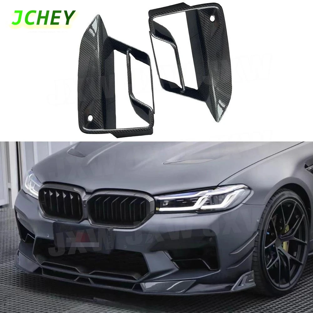 

JCHEY Dry Carbon Fiber Front Fog lamp Air Vent Body Kits Trims for BMW F90 M5 LCI 2022+ Car Front Bumper Trim Covers FRP