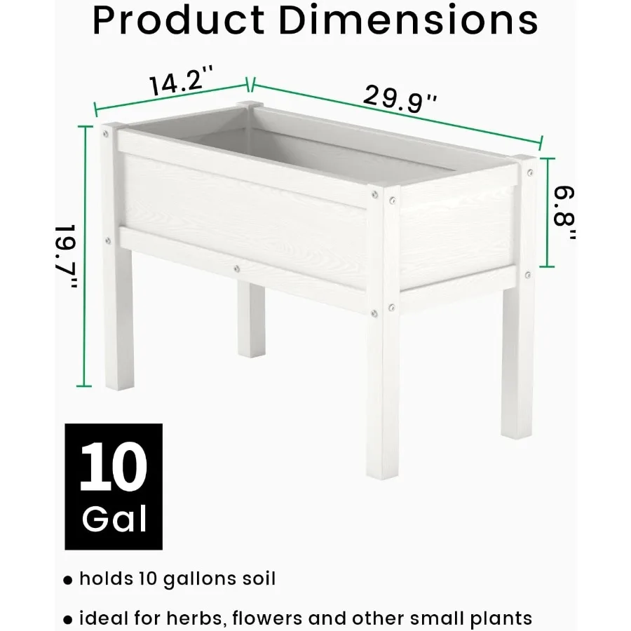 سرير حديقة صغير مرتفع HDPE صندوق زراعة مرتفع مع أرجل في الهواء الطلق زارع مناسب لجميع الأحوال الجوية أسرة مرتفعة للبذور عشب زهرة الخضار