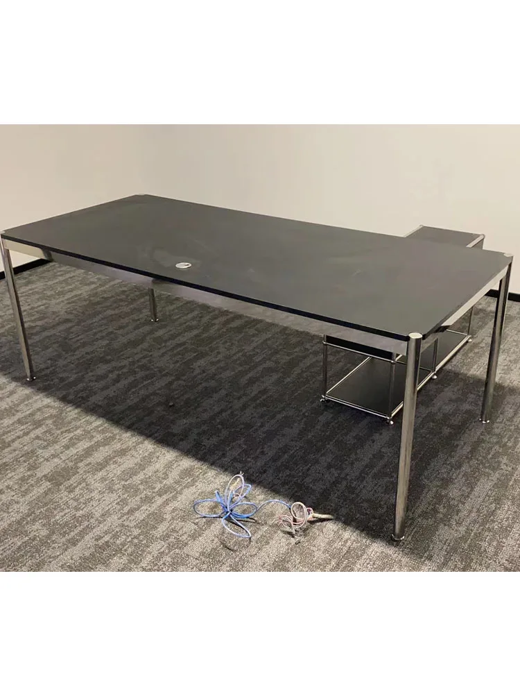 Office desk Writing desk ins Stainless steel rectangular conference table Computer table