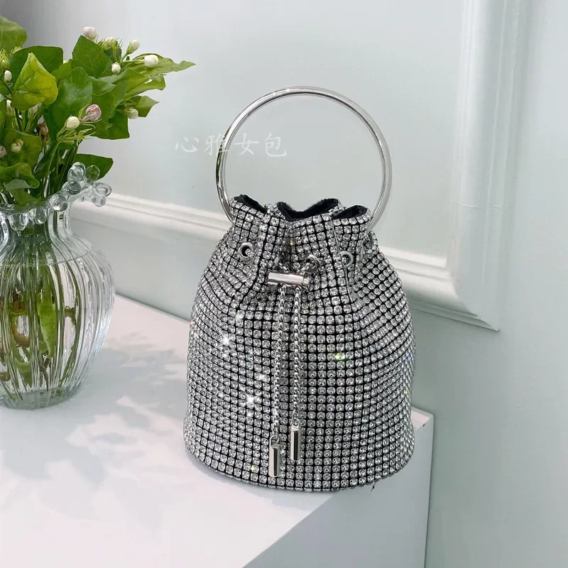 

2023 High Quality Rhinestone Handbags for Women Diamonds Shoulder Purse Ladies Female Crossbody Bag Shining Chain Crystal Tote