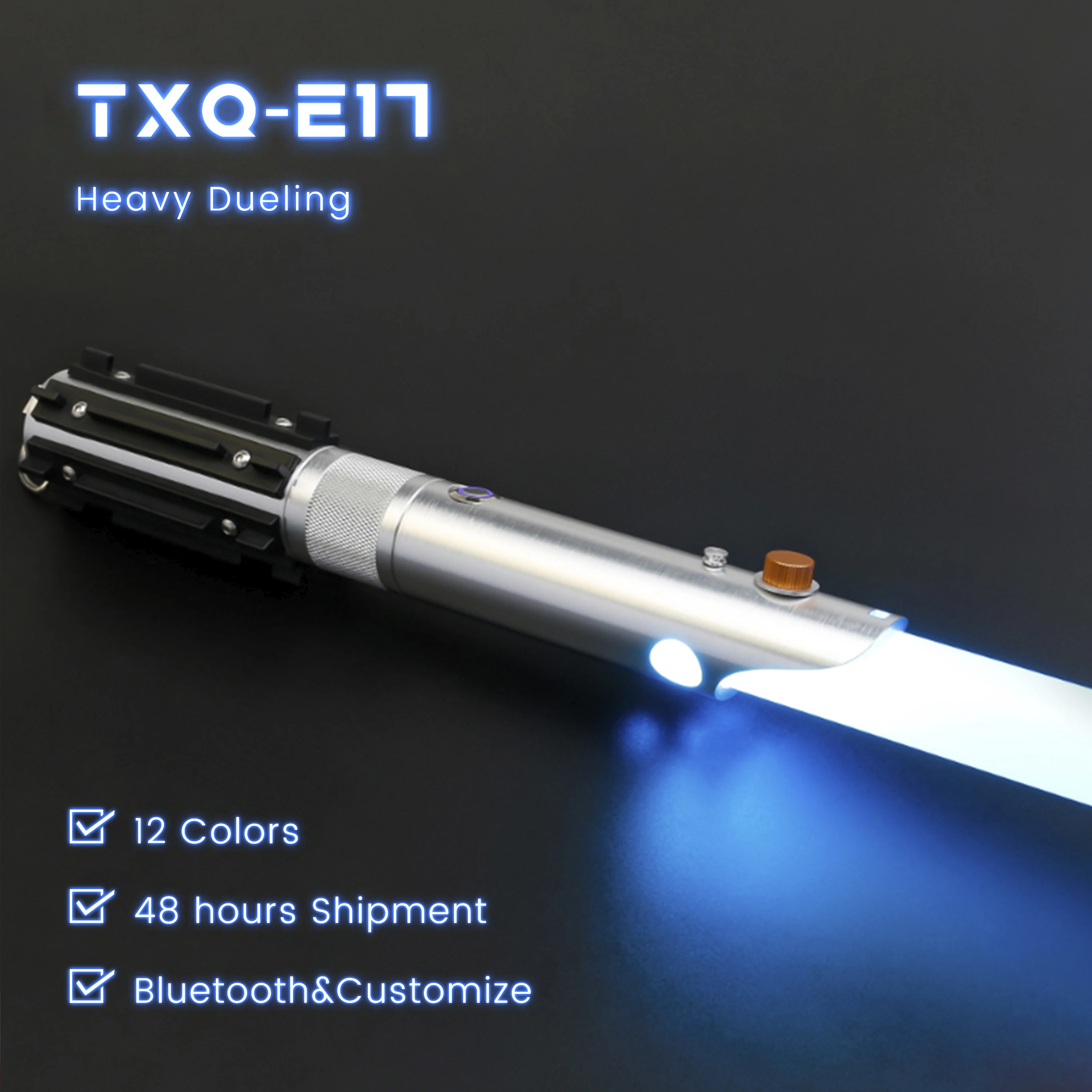 TXQSABER Anakin Lightsaber Metal Handle Smooth Swing Laser Sword 12 Colors Changing 16 Soundfonts FOC Force Anakin Cosplay Toys