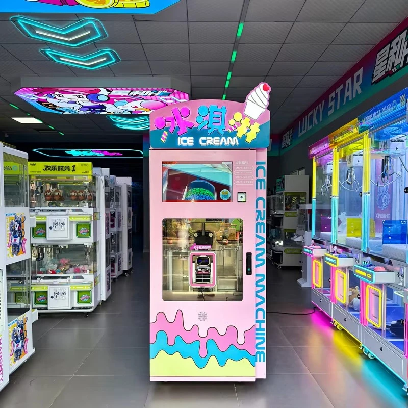 Custom Flavor Ice Cream Vending Machine Support Various Soft Ice Cream Formula Unmanned Self Service Selling Machine