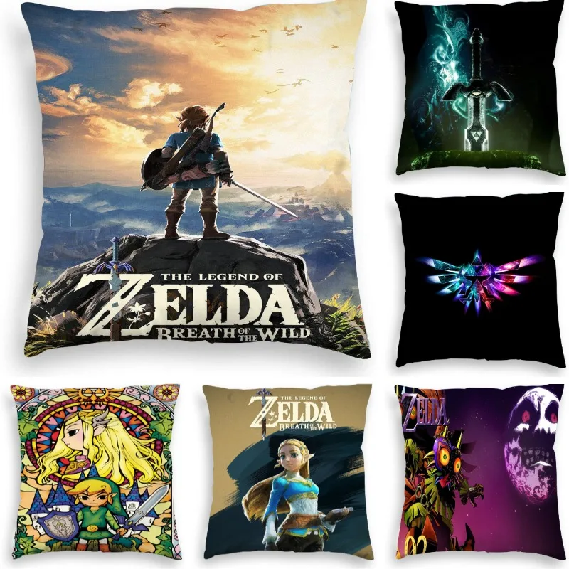 

45x45cm New Game The Legend and Of Zeldas Series Pillow Cover Cartoon Creativity Exquisite Duplex Printing Bolster Cover