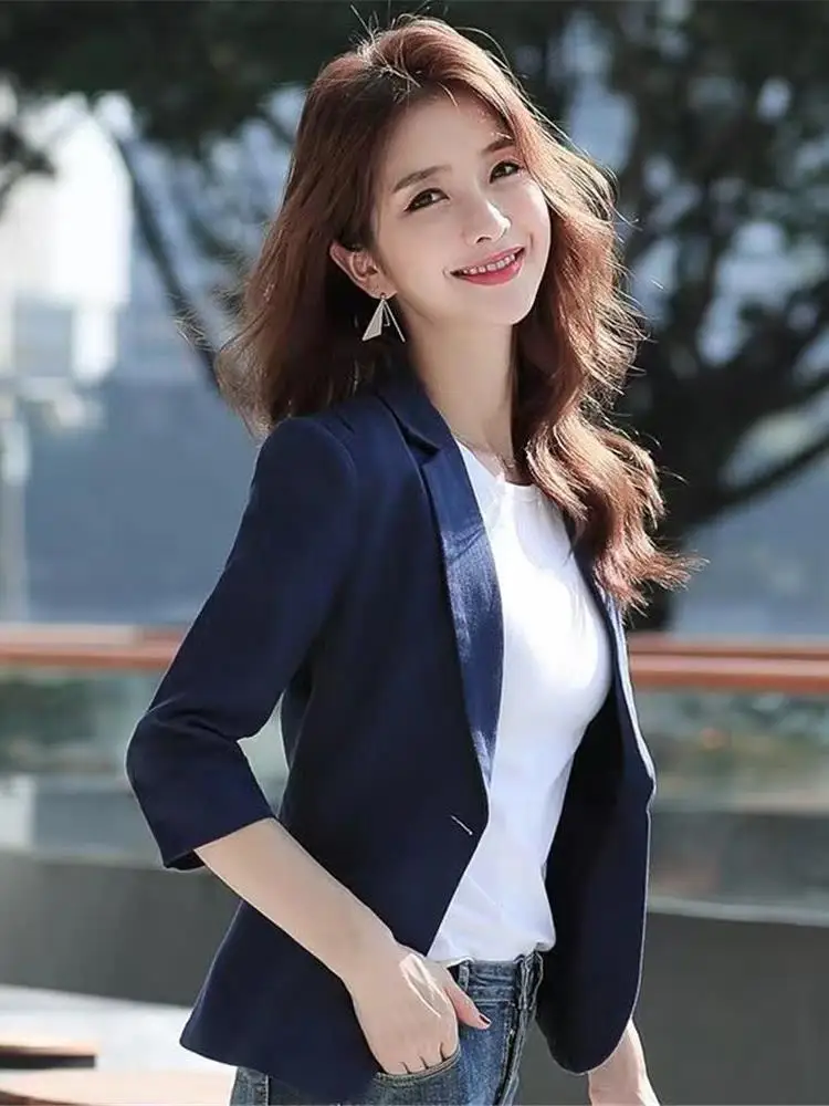 Casual ort Svel Damen Jaet Frühling Herbst Dünn Große Größe Slim Fit Vielseitig Casual ort Sle Trendy Frühling Sommer