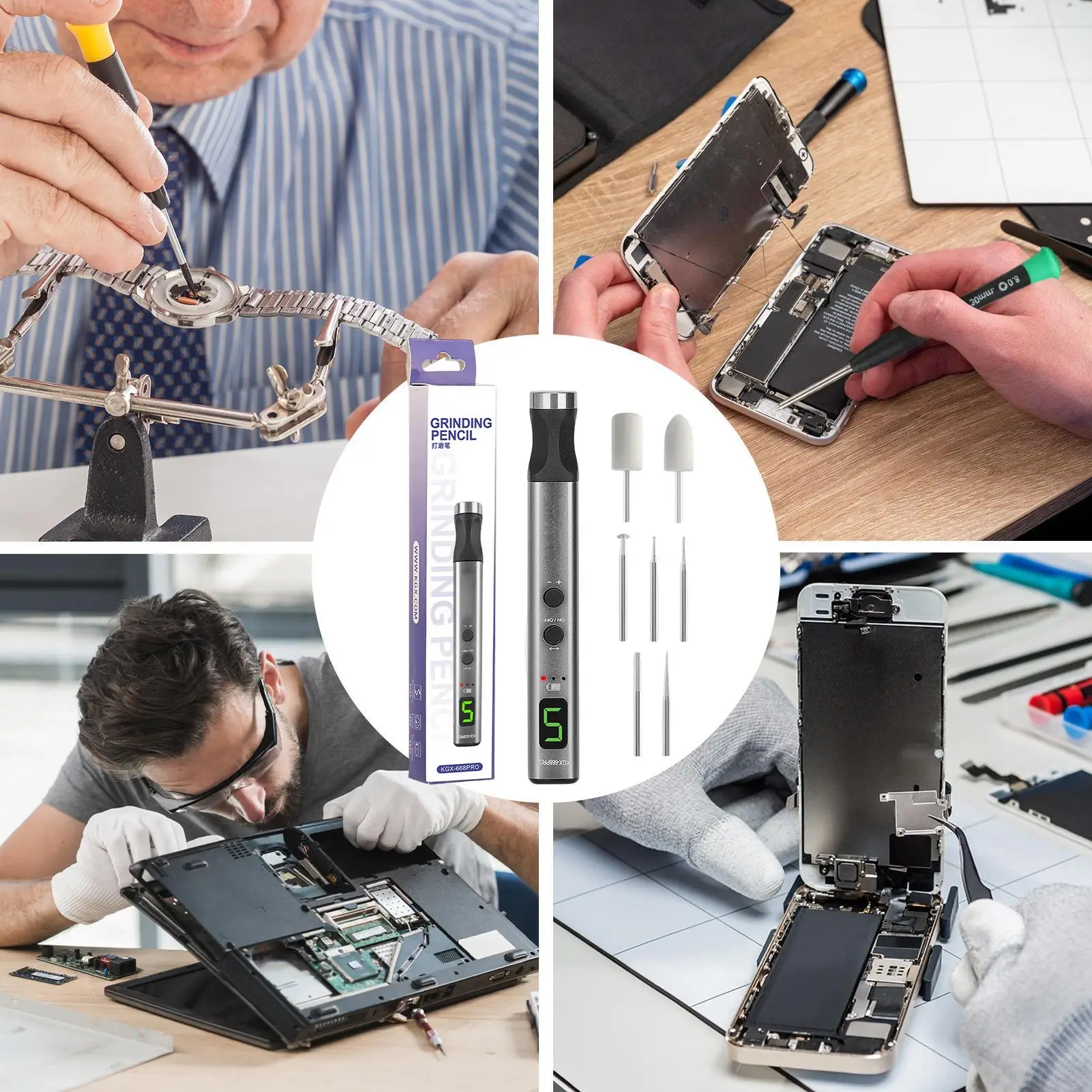 

Набор ручек для гравировки, перезаряжаемые через USB инструменты для резьбы с 7-битной ручкой для гравировки с регулируемой скоростью для электронного продукта, дерева, камня