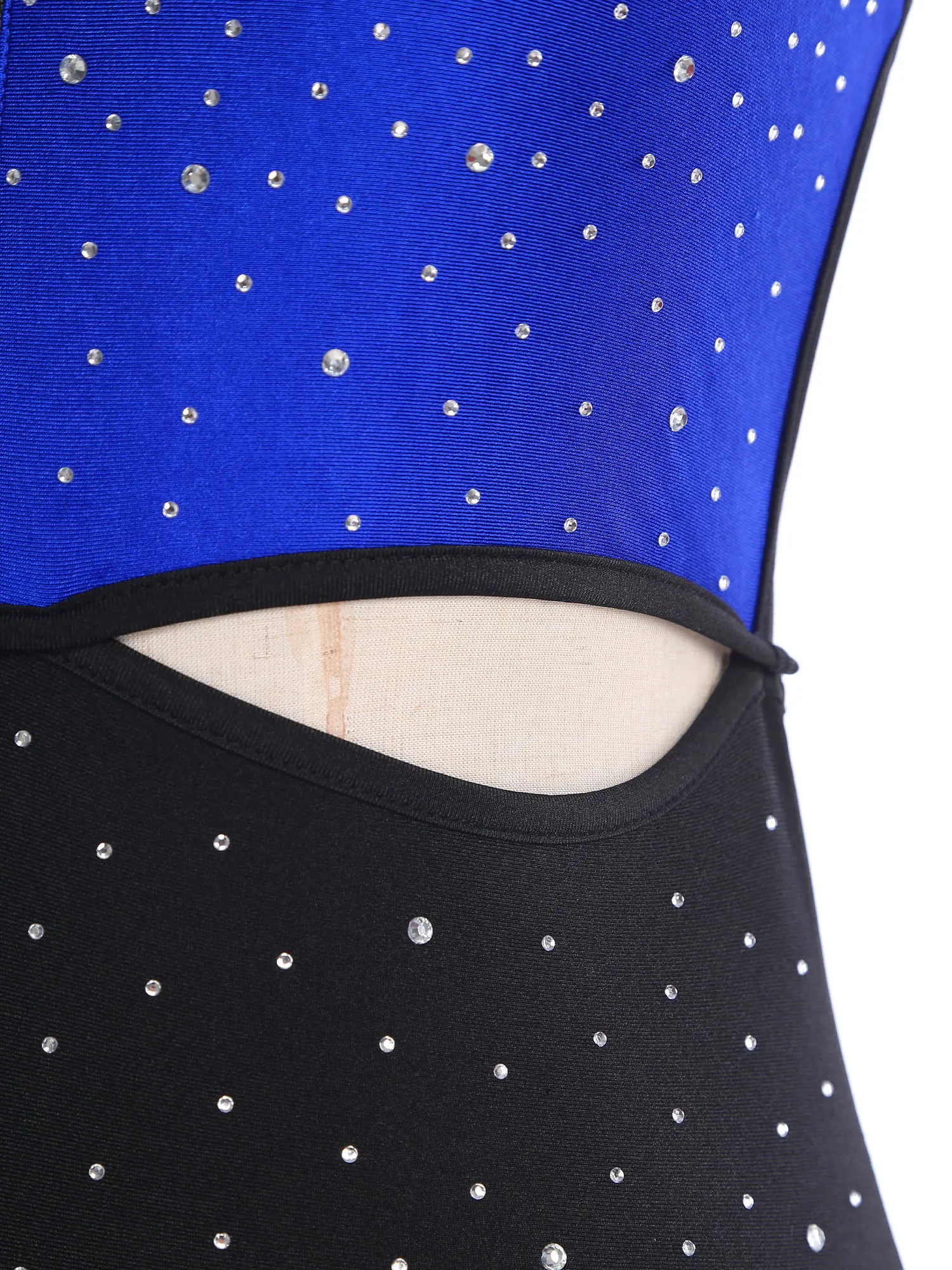 

Women Latin Samba Salsa Dance Leotards Dress Allover Rhinestones Backless Tassel Skirted Bodysuit for Skating Jazz Rumba Dance
