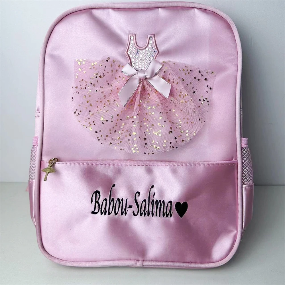 

Pink Color Kids Dancing Bag Custom Children's Ballet Dancing Backpack Personalized Princess Girls Gift Ballet Class Backpacks