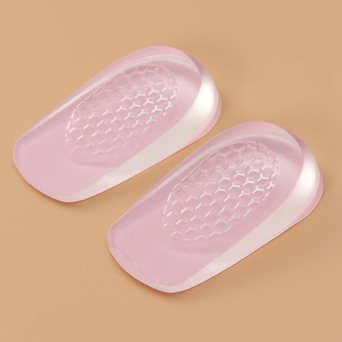 1 Pair Comfortable Non-Slip Silicone Gel Self Adhesive Back Heel Insert Inner Invisible Height Increased Half Pads Insoles Add 2