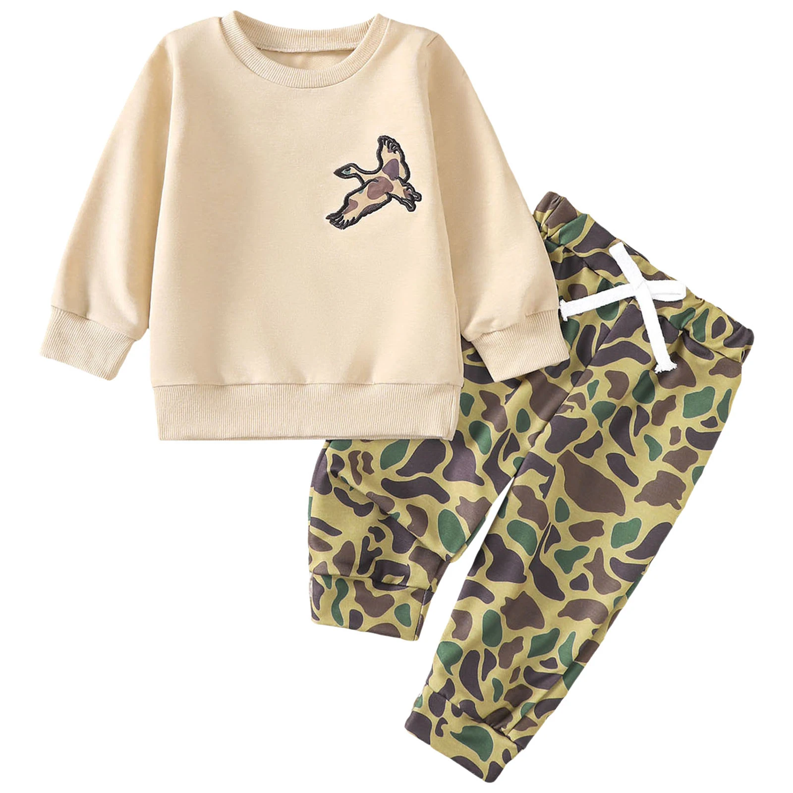 

Куртка для мальчиков 5, осенне-зимняя одежда для маленьких мальчиков, камуфляжная одежда для малышей, толстовки с вышивкой в стиле ретро + штаны, комплект зимнего цвета