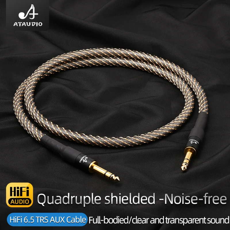 Kabel Audio HiFi 6.5mm TRS przewód AUX do wzmacniacza Micphone Hi-end OFC platerowany srebrny rdzeń 6.5mm męski do 6.5mm TRS kabel męska wtyczka