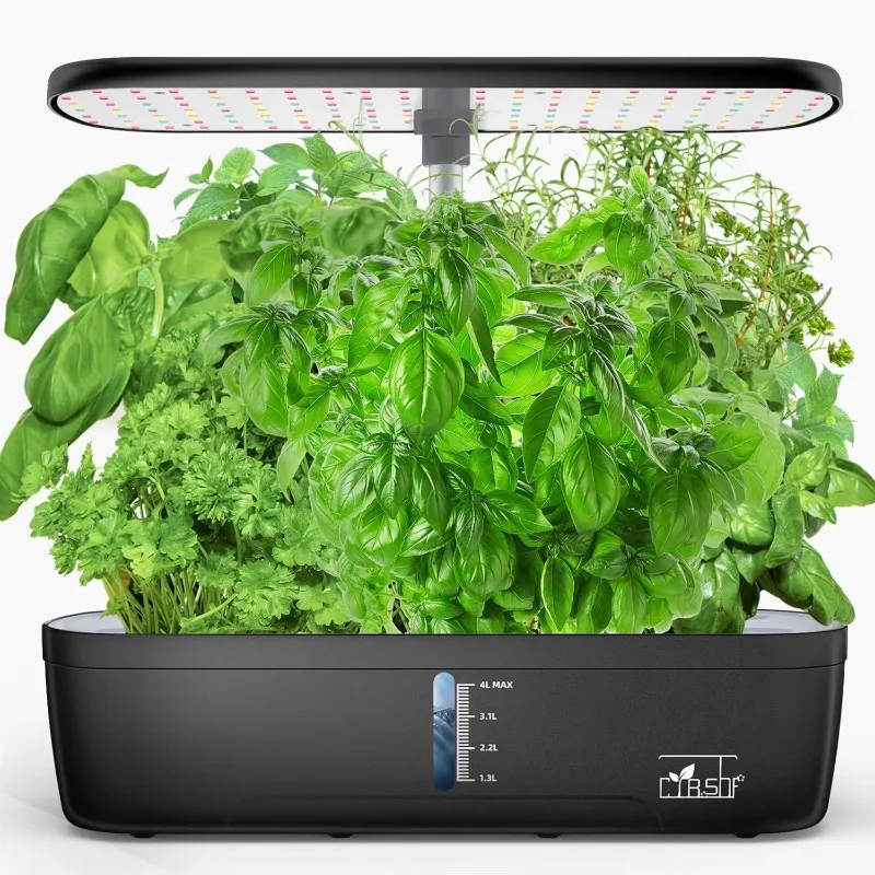 CYBSDF Indoor Garden Hydroponics Growing System 12 Pods, Indoor Herb Garden with LED Grow Light,Adjustable Height Up to 10.8inch