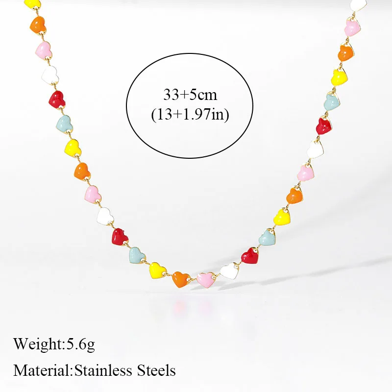 EILIECK 316L Edelstahl Trendiges Metall Wasserdichtes Blumen-Herz-Stein Halsketten-Armbänder-Set Edelstahl-Charm PVD-Schmuck – Detail 12