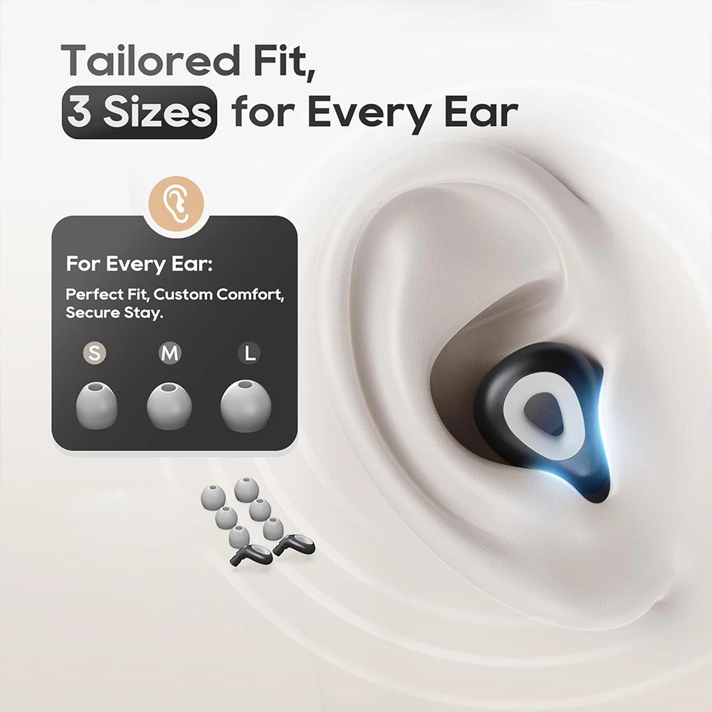 سدادات أذن من السيليكون من HUAK للسباحة والنوم وإلغاء الضوضاء وتقليل الضوضاء ومقاومة للصوت وتقليل الإزعاج - سدادات أذن ذات حلقة عالية الجودة #3