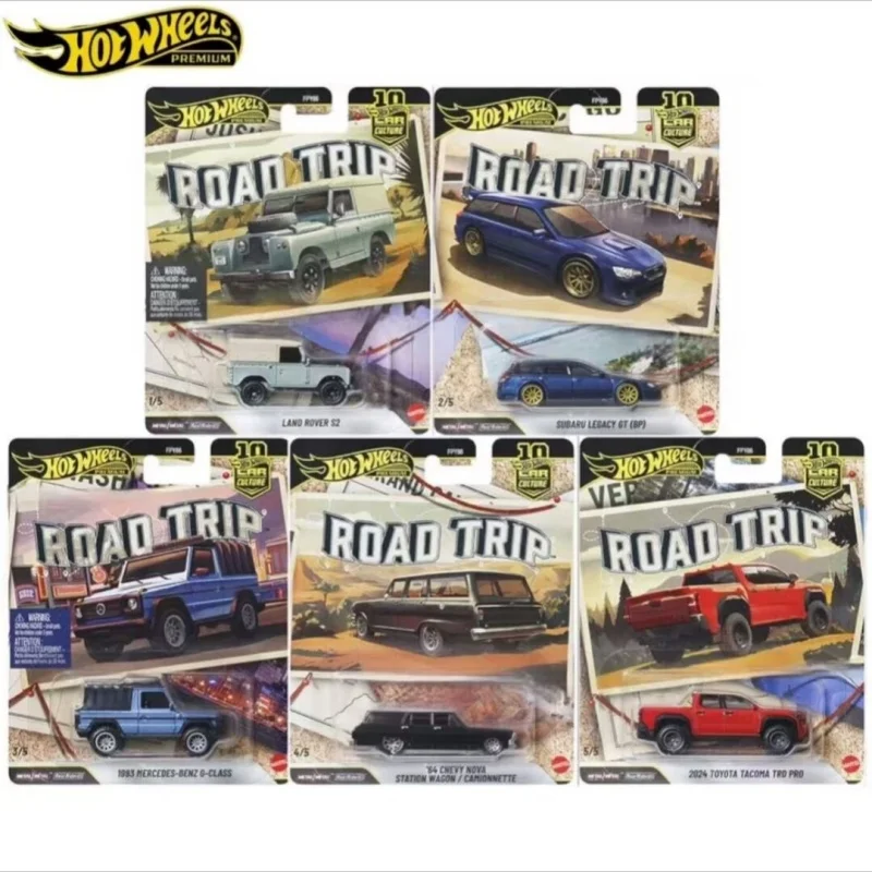 

Hot Wheels Premium Car Culture Road Trip FPY86 Diecast Car Model Metal Metal Real Riders Land Rover Mercedes Subaru Collectible