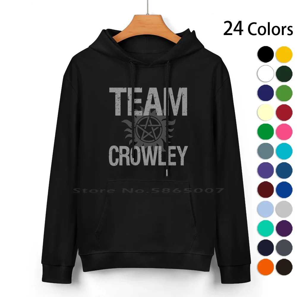 Supernatural Team Crowley Pure Cotton Hoodie Sweater 24 Colors Supernatural Team Anti Posession Possession Symbol Funny