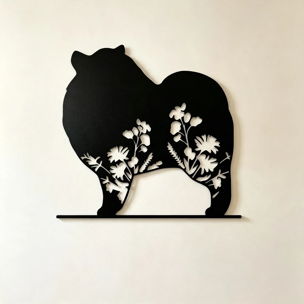 CIFBUY Vintage Floral Corgi Dog Metal Wall Art Iron Decor Wildflower Pet Lover Name Sign Rustic Home Decoration For Living Room
